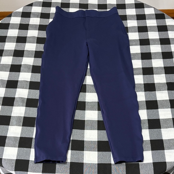 Greyson Drea High-Rise Trouser Tailored Fit Stretch Dress Pants 8 x 26 Crop Blue - Picture 2 of 15